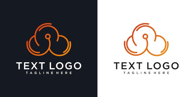 Modello di simbolo dell'icona del logo della tecnologia cloud