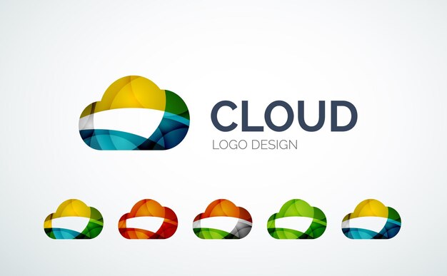 Облачный дизайн логотипа из цветных кусочков
