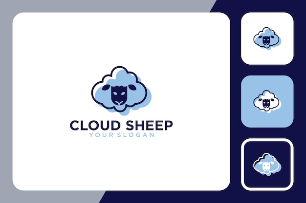 облачный дизайн логотипа с овцами