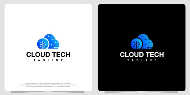 Cloud logo icon internet data computing sign for technology company