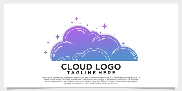 Cloud logo ontwerp eenvoudig concept Premium Vector
