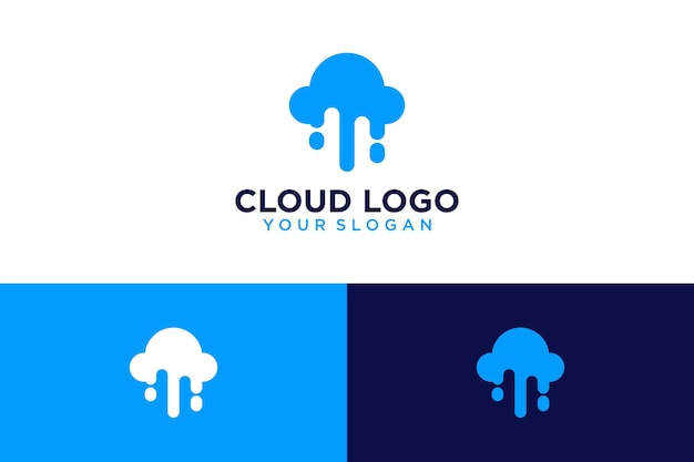 cloud-logo-ontwerp met omhoog of vliegen