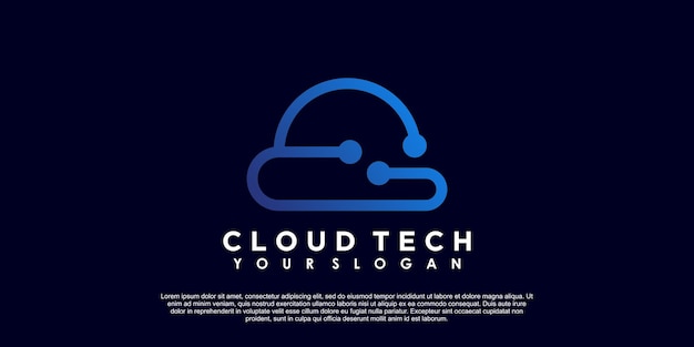 Cloud logo-ontwerp met technologie concept