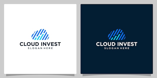 Cloud logo ontwerpsjabloon met investeringen grafiek gegevens logo grafisch ontwerp vectorillustratie Symbool pictogram creatief
