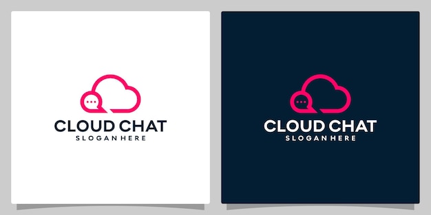 Дизайн шаблона логотипа облака с логотипом пузыря чата Векторный дизайн креативной иконки символа