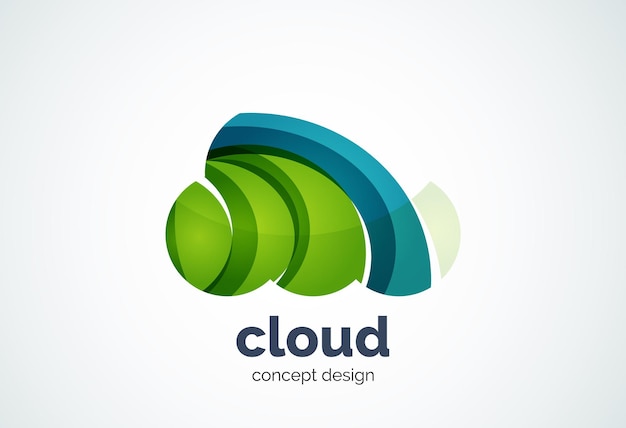 Cloud logo template remote hard drive storage or weather concept