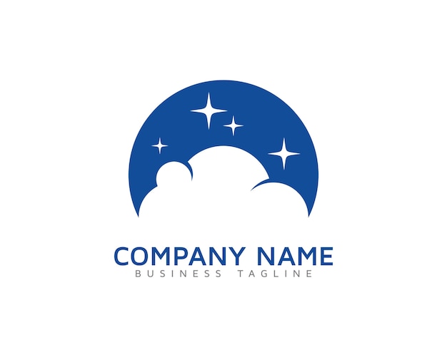 Cloud logo with stars design