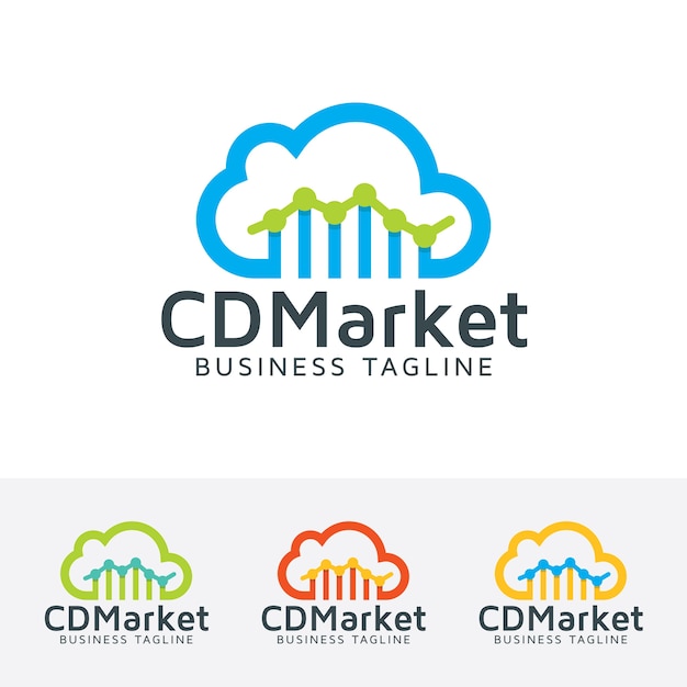 Cloud marketing vector logo template