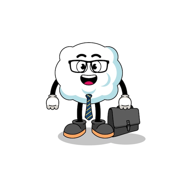 Cloud mascot as a businessman