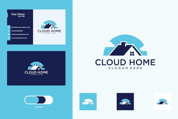 Cloud met huislogo-ontwerp