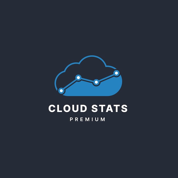 Vector cloud metric and stats logo design template