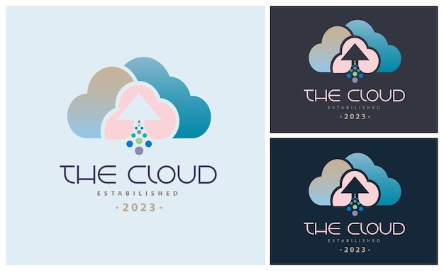 Il design moderno del modello di logo cloud per marchio o azienda e altro