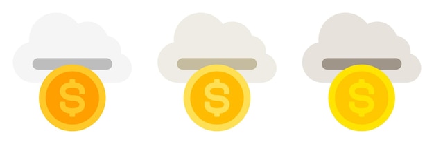 Cloud Money in vlakke stijl geïsoleerd