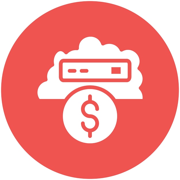 Illustrazione dell'icona vettoriale cloud money di cloud computing