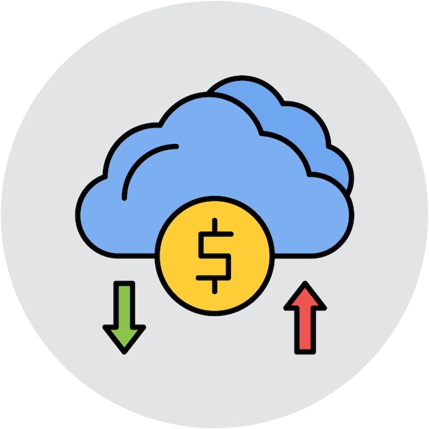 Cloud Money Vector Illustration Style