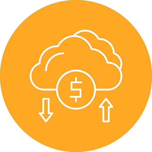 Cloud Money Vector Illustration Style