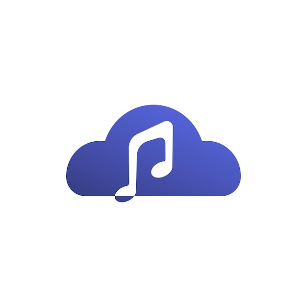 Cloud music audio wave logo template design vector icon illustration