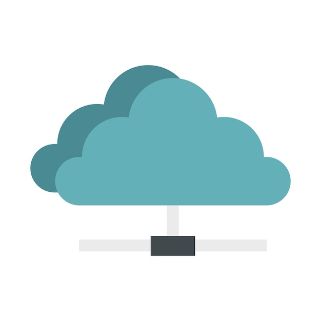 Cloud network connection icon in flat style on a white background