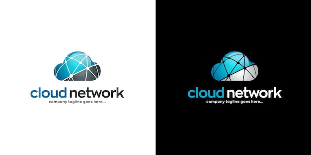 Vector cloud network logo design