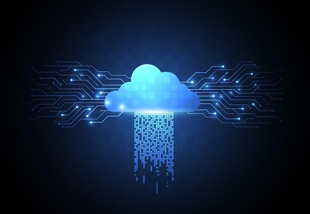 Cloud networking computing concept design Digital data transform download and upload