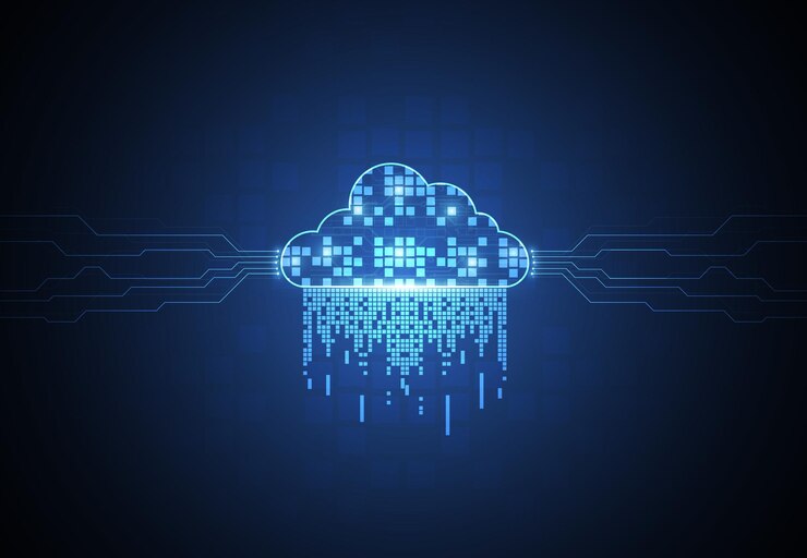 Vector cloud networking computing concept design digital data transform download