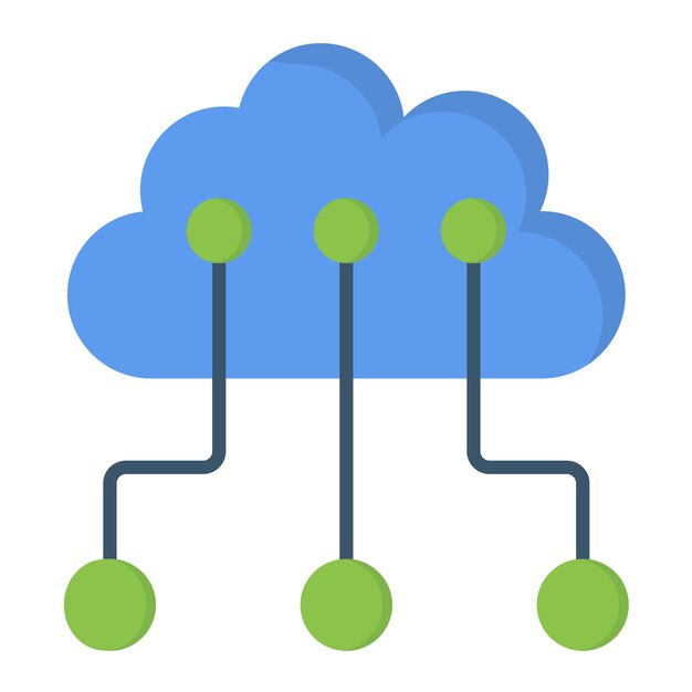 Cloud networking flat illustration