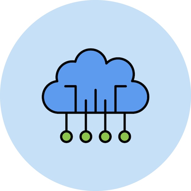 Vector cloud networking flat illustration