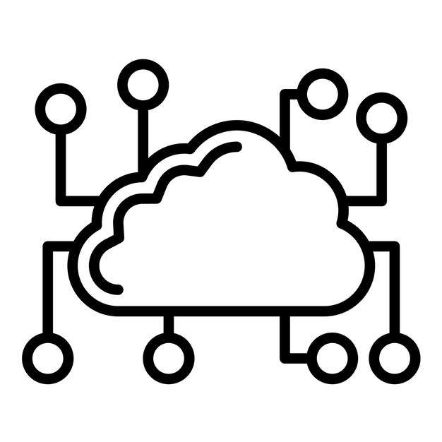 Cloud Networking Vector Illustratie Stijl