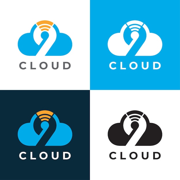 Cloud nine vector logo template