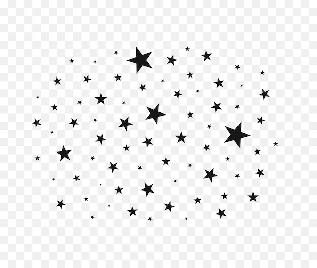 星の雲は、白い背景の星空のベクトル図に分離された星を輝かせます