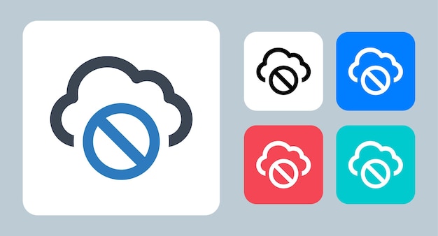 Cloud offline icon vector illustration line outline icons