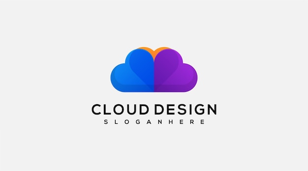 Cloud ontwerp vector logo sjabloon pictogram