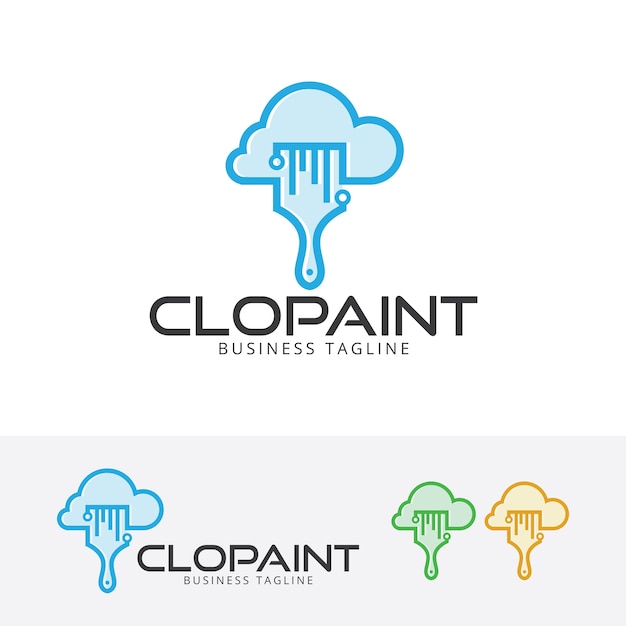 Cloud paint vector logo template