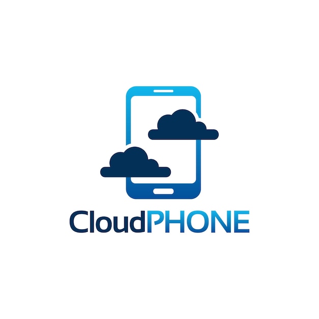 Il modello del logo del telefono cloud progetta il concetto, il modello del logo del telefono online