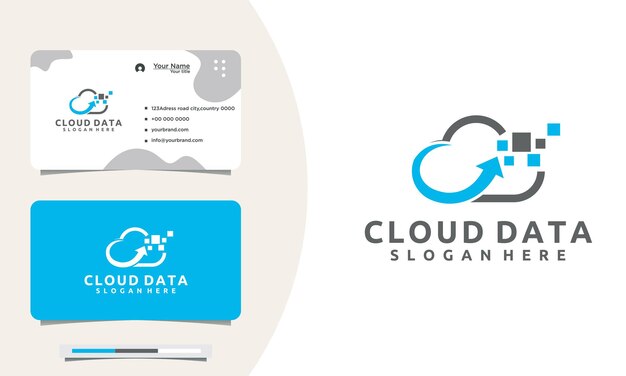 Cloud pixel logo design data server cloud logo