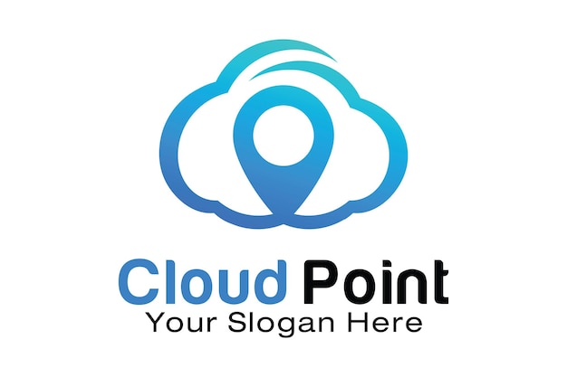 Cloud point logo design template