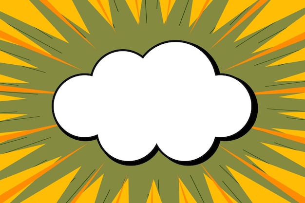 cloud puff comic style background frame