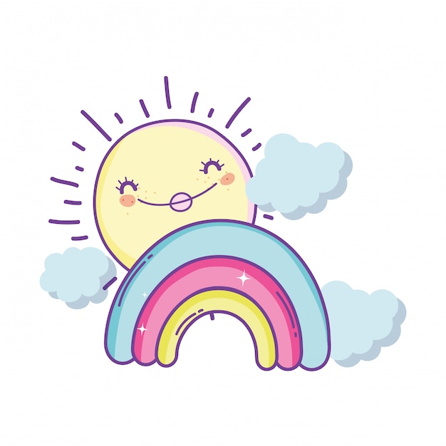 Cloud and rainbow cartoon