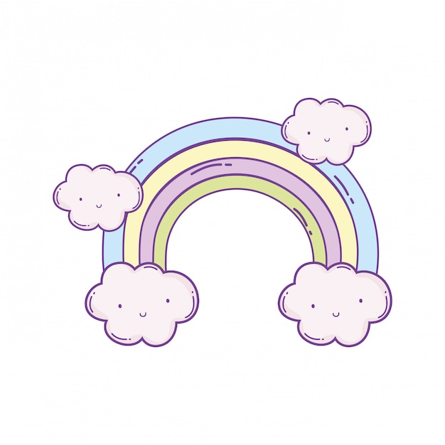 Cloud and rainbow cartoon