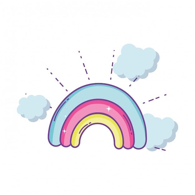 Cloud and rainbow cartoon