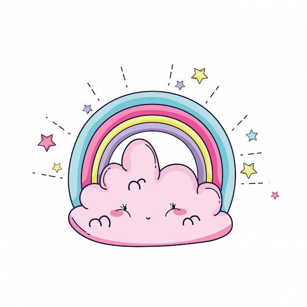 Cloud and rainbow cartoon