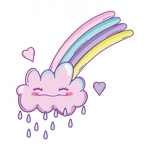 Cloud and rainbow cute cartoon