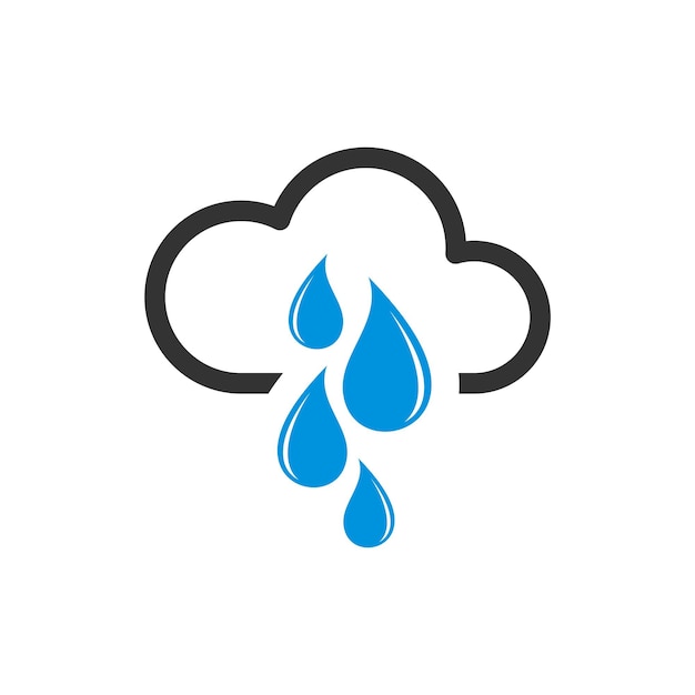 Cloud raindrop logo template illustratie ontwerp vector eps 10