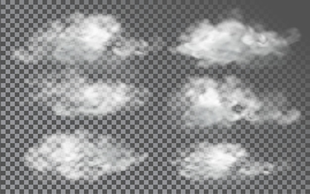 Cloud in realistic style on transparent background