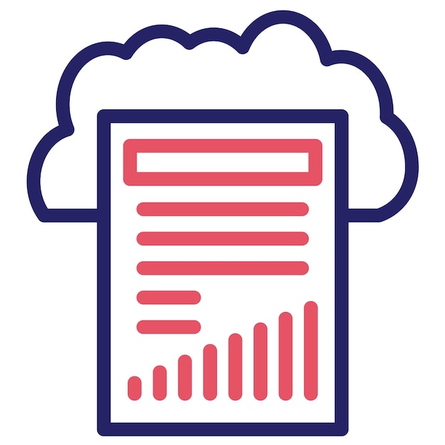 Illustrazione dell'icona vettoriale di cloud reporting di data analytics