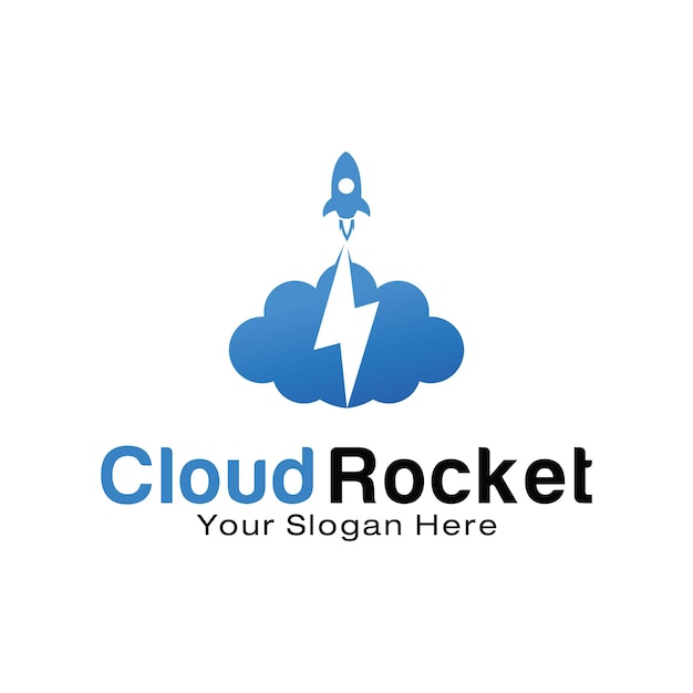 Шаблон дизайна логотипа cloud rocket