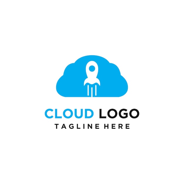 Cloud rocket logo icon design template vector illustration