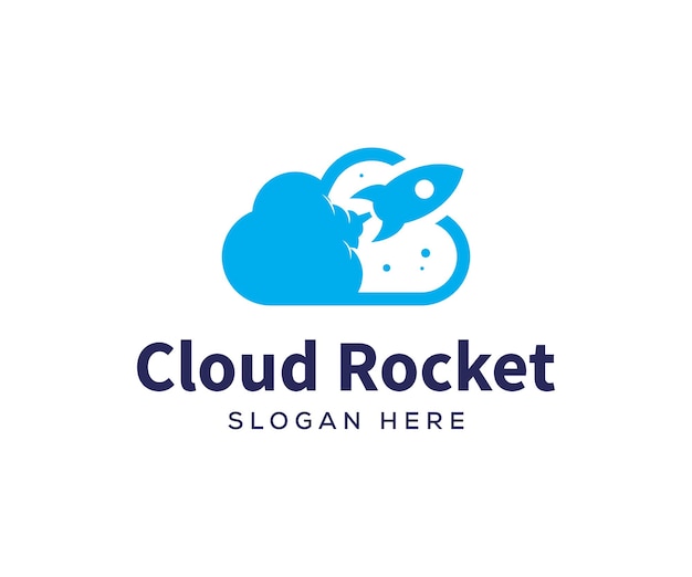 Modello logo di rocket cloud