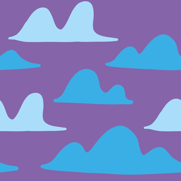 Vector cloud seamless pattern in cartoon flat style