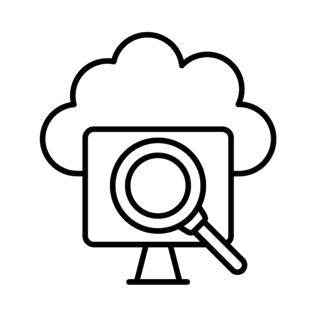 cloud searching line illustration